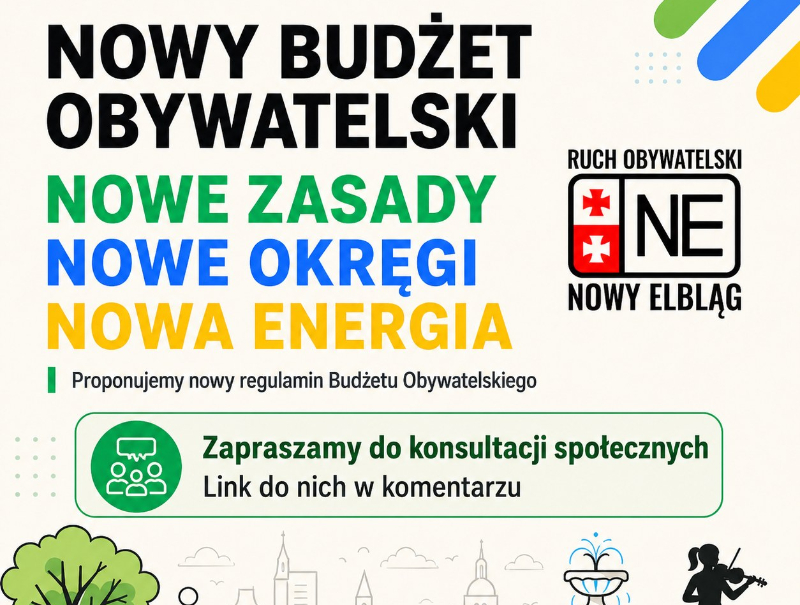 Budżet Obywatelski do poprawki. Ruch Nowy Elbląg przedstawia projekt zmian 